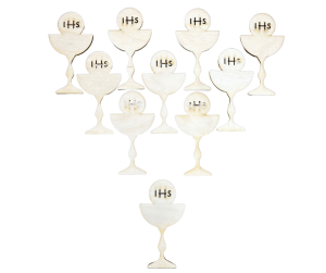 Drewniane Scrapki Kielich Hostia Komunia IHS 1szt