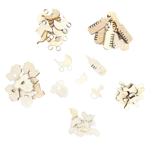 Drewniane Scrapki Mix na Baby Shower 50szt