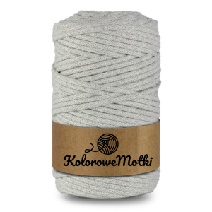Sznurek bawełniany pleciony 100m 5mm Popielaty