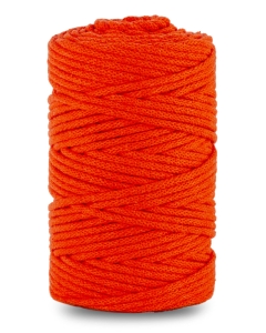 Sznurek bawełniany pleciony 100m 5mm Pomarańczowy