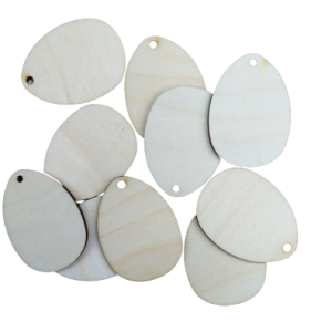 Jajka Drewniane Dekor Zawieszka z Dziurką 5cm 10szt