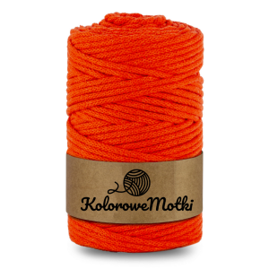 Sznurek bawełniany pleciony 100m 5mm Pomarańczowy