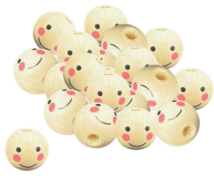 Korale Drewniane Główki Kulki Buźka  20mm 20szt #4