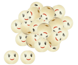 Korale Drewniane Główki Kulki Buźka 14mm 20szt #6