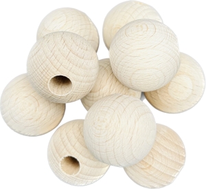 Korale Drewniane Kulki Duży Otwór 25mm