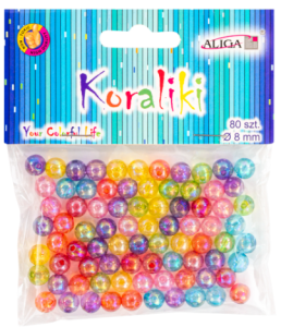 Korale plastikowe kolorowe perłowe mix
