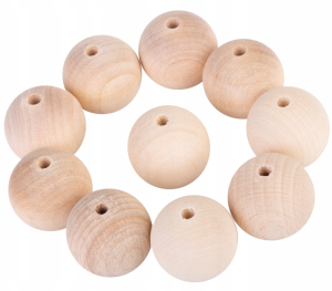 Korale drewniane surowe decoupage 50mm 1szt 