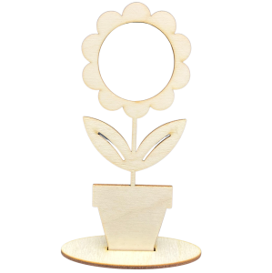 Drewniany kwiatek kwiatki w doniczce prezent dekor #1