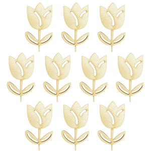 Scrapki drewniane tulipan tulipany kwiatek 10szt