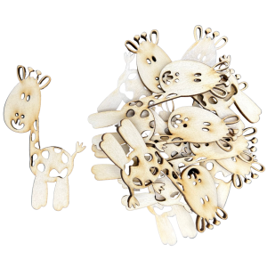 Scrapki drewniane żyrafa żyrafy żyrafka dekor 10szt