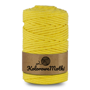 Sznurek bawełniany pleciony 100m 5mm Jasny Żółty