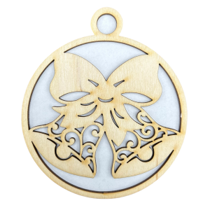 Drewniana Bombka ze Sklejki Dekor Świąteczny Zawieszka na Choinkę Ozdoba