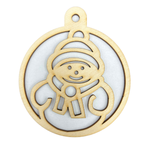 Drewniana Bombka Ozdoba Bałwana Ozdoba ze Sklejki Zawieszka na Choinkę