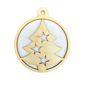 Drewniana Bombka Zawieszka na Choinke Dekor Boże Narodzenie ze Sklejki