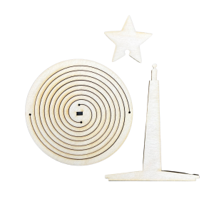 Drewniana Choinka do Składania Ozdoba Świąteczna motyw Przestrzenny 3D 15cm