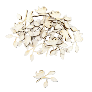 Drewniane Ptaszki na Gałęzi Scrapki ze Sklejki Dekory 10szt