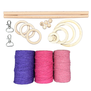 Zestaw do makramy sznurek bawełniany 180m dodatki #12