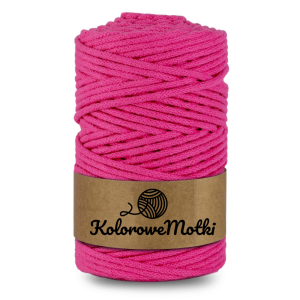 Sznurek bawełniany pleciony 100m 5mm Fuksjowy