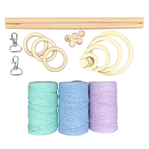 Zestaw do makramy sznurek bawełniany 180m dodatki