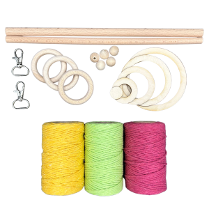 Zestaw do makramy sznurek bawełniany 180m dodatki