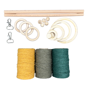 Zestaw do makramy sznurek bawełniany 180m dodatki