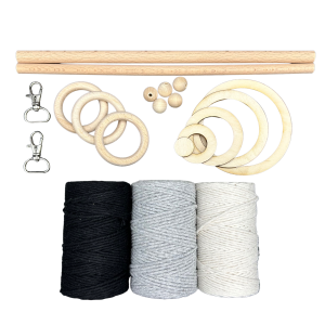 Zestaw do makramy sznurek bawełniany 180m dodatki