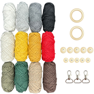 Zestaw do makramy sznurek bawełniany 240m dodatki