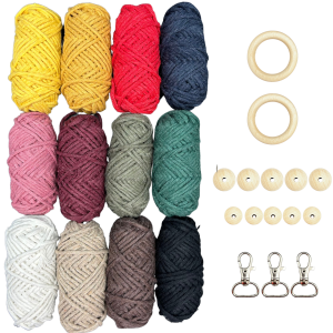 Zestaw do makramy sznurek bawełniany 240m dodatki
