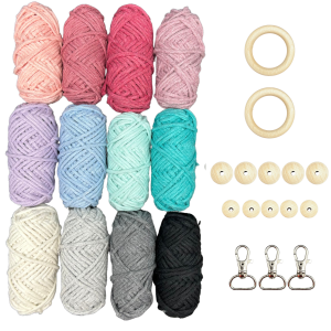 Zestaw do makramy sznurek bawełniany 240m dodatki