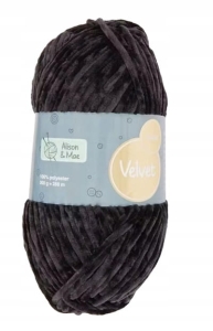 MIĘKKA WŁÓCZKA AKSAMITNA WŁÓCZKA VELVET SPECIALS CZARNA