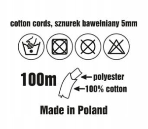 Sznurek Bawełniany Pleciony 50m 5mm Czerwony