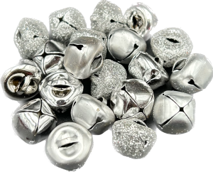 Dzwoneczki ozdobne srebrne mix