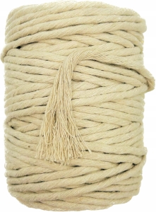 Sznurek Bawełniany do Makramy Jasny Beż 50m 5mm