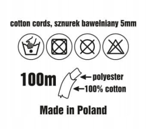Sznurek Pleciony 5mm Złota Nitka Kość Słoniowa 50m