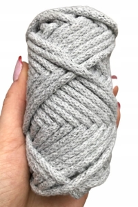 Sznurek Pleciony 20m 5mm Srebrna Nitka Szary