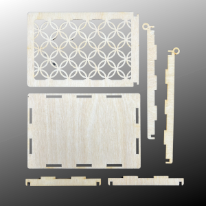 Drewniane pudełko ażurowe szkatułka ze sklejki zamykane decoupage 15x10