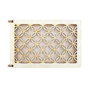 Drewniane pudełko ażurowe szkatułka ze sklejki zamykane decoupage 15x10