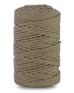 Sznurek bawełniany pleciony 100m 5mm Ciemny Beżowy