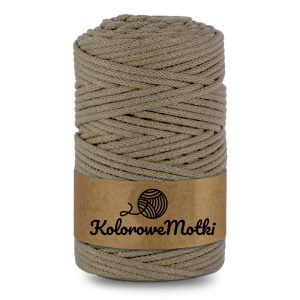 Sznurek bawełniany pleciony 100m 5mm Ciemny Beżowy