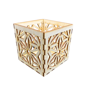 Drewniany Lampion Latarenka ze Sklejki Decoupage Ozdoba Świecznik 11cm
