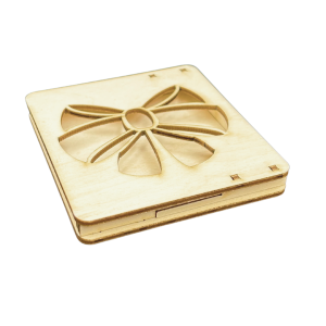 Drewniane Mini Pudełko Pojemnik Decoupage Zamykane