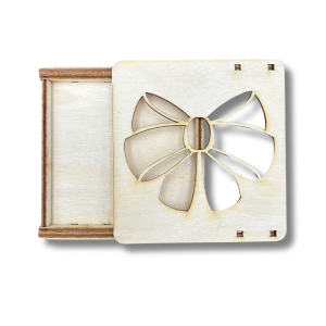 Drewniane Mini Pudełko Pojemnik Decoupage Zamykane