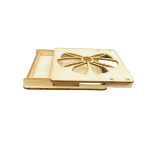 Drewniane Mini Pudełko Pojemnik Decoupage Zamykane