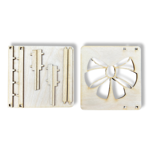 Drewniane Mini Pudełko Pojemnik Decoupage Zamykane