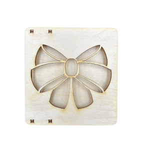 Drewniane Mini Pudełko Pojemnik Decoupage Zamykane