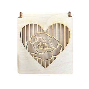 Drewniane Pudełko Ażurowe do Decoupage na Prezent wzór Serce