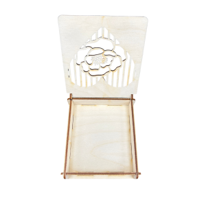 Drewniane Pudełko Ażurowe do Decoupage na Prezent wzór Serce