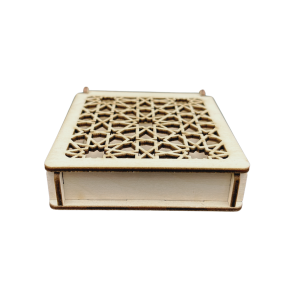 Drewniane Pudełko Ażurowe Szkatułka ze Sklejki Zamykane Decoupage na Prezent