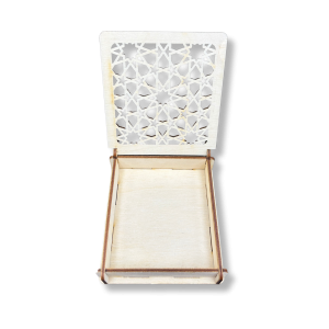 Drewniane Pudełko Ażurowe Szkatułka ze Sklejki Zamykane Decoupage na Prezent