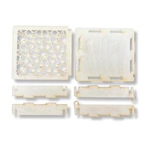 Drewniane Pudełko Ażurowe Szkatułka ze Sklejki Zamykane Decoupage na Prezent